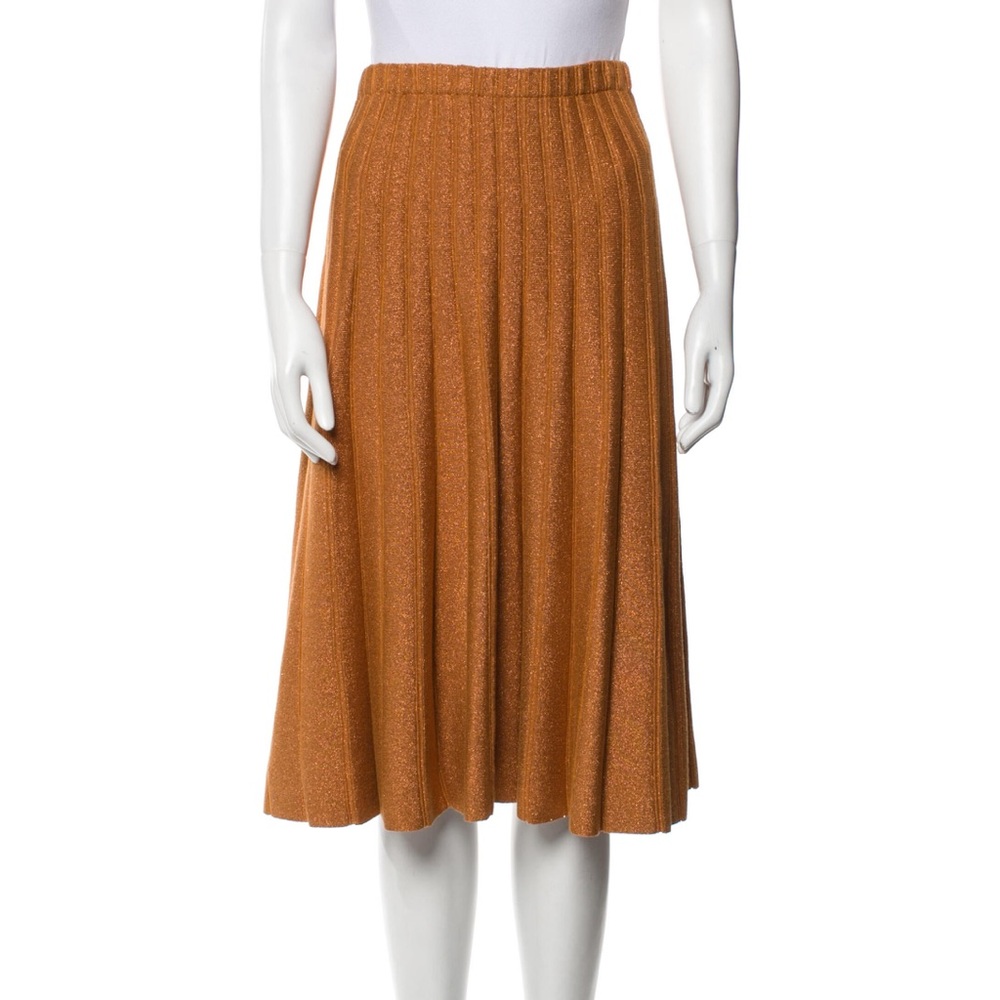 Ronny Kobo Orange Sparkle Knit Skirt